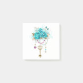 Turquoise-Rozen met Keys Post-it® Notes (Voorkant)