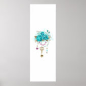 Turquoise-Rozen met Keys Poster (Voorkant)