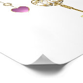 Turquoise-Rozen met Keys Poster (Hoek)