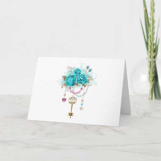 Turquoise-Rozen met Keys Programma (Voorkant)