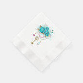 Turquoise-Rozen met Keys Servet (Hoek)