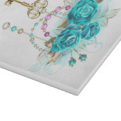 Turquoise-Rozen met Keys Snijplank (Hoek)