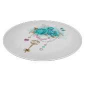 Turquoise-Rozen met Keys Snijplank (Hoek)