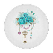 Turquoise-Rozen met Keys Snijplank (Voorkant)