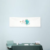 Turquoise-Rozen met Keys Spandoek (Beurs)