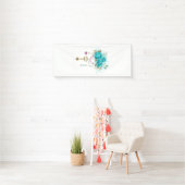 Turquoise-Rozen met Keys Spandoek (Insitu)