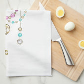 Turquoise-Rozen met Keys Theedoek (Quarter Fold)