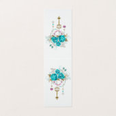 Turquoise-Rozen met Keys Visitekaartje (Buitenkant ongevouwen)