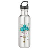 Turquoise-Rozen met Keys Waterfles (Voorkant)