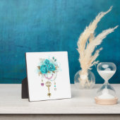 Turquoise Rozen met Sleutels Fotoplaat (Insitu)