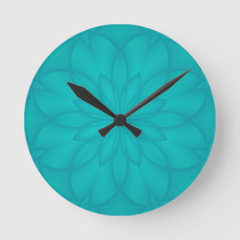 Turquoise Rozet Ronde Klok