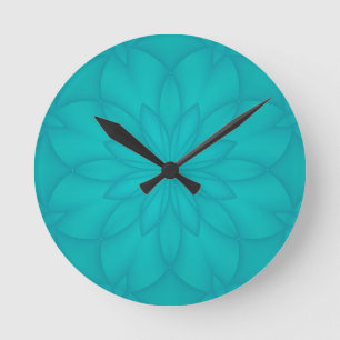 Turquoise Rozet Ronde Klok