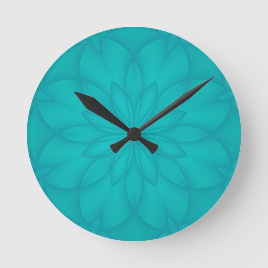 Turquoise Rozet Ronde Klok (Voorkant)
