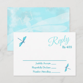 Turquoise RSVP Enclosure Cards Advieskaart