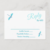Turquoise RSVP Enclosure Cards Advieskaart (Voorkant)