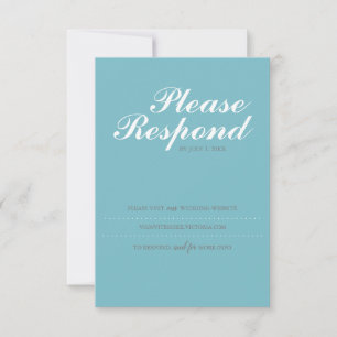 Turquoise RSVP-kaart, trouwwebsite RSVP Kaartje
