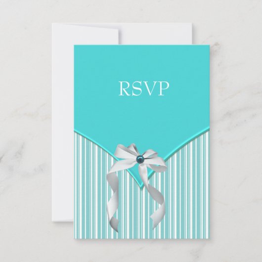 Turquoise RSVP Kaartje (Voorkant)