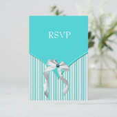 Turquoise RSVP Kaartje (Staand voorkant)
