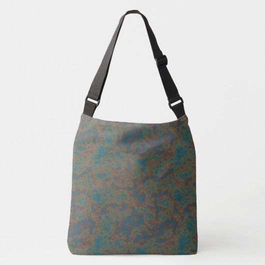 Turquoise Rust Abstract Crossbody Tas (Voorkant)