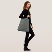 Turquoise Rust Abstract Crossbody Tas (Op model)