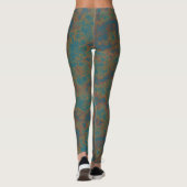 Turquoise Rust Abstract Leggings (Achterkant)