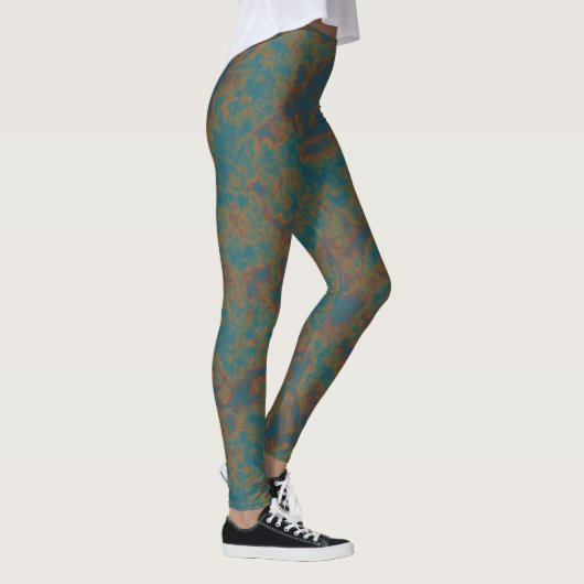 Turquoise Rust Abstract Leggings (Rechts)
