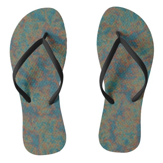 Turquoise Rust Abstract Teenslippers (Voetbed)