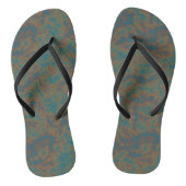 Turquoise Rust Abstract Teenslippers (Voetbed)