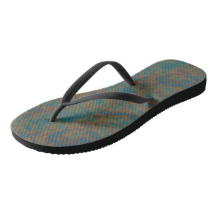 Turquoise Rust Abstract Teenslippers