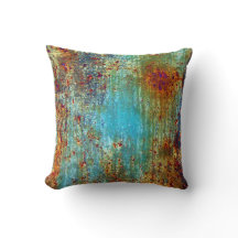Turquoise Rust Designer Pillow door Julie Everhart