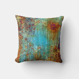 Turquoise Rust Designer Pillow door Julie Everhart Kussen
