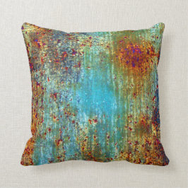 Turquoise Rust Designer Pillow door Julie Everhart Kussen