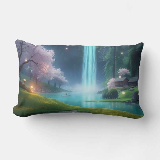 "Turquoise Rust – Drijf in Kalm Water Kussen (Voorkant)