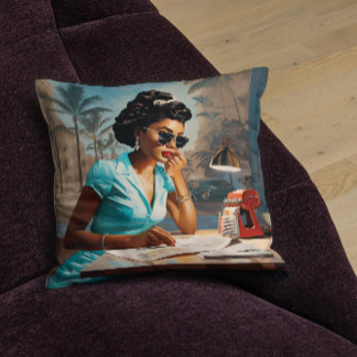 Turquoise rust een  muze kussen