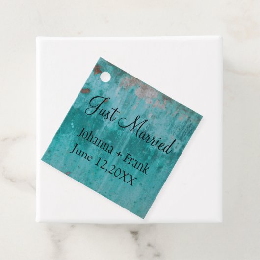 Turquoise Rust | Gewoon gehuwd Bedankjes Labels (In situ)