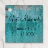 Turquoise Rust | Gewoon gehuwd Bedankjes Labels (Voorkant)