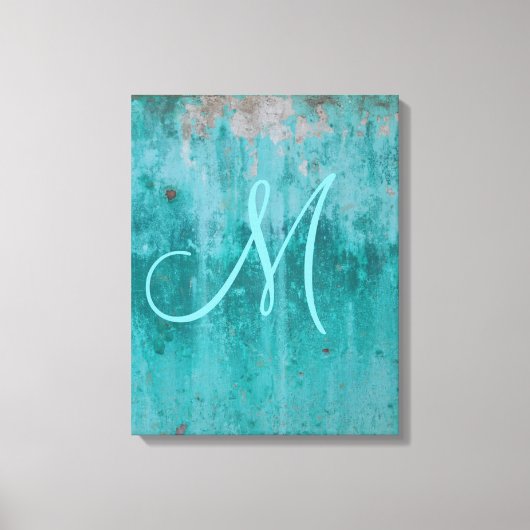 Turquoise Rust | Monogram Canvas Afdruk (Voorkant)