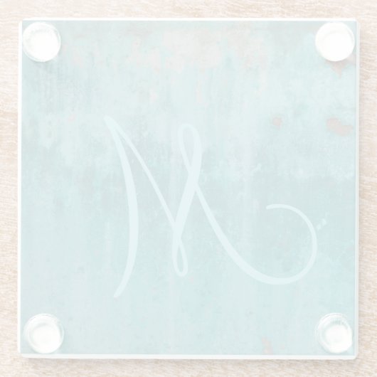 Turquoise Rust | Monogram Glazen Onderzetter (Achterkant)