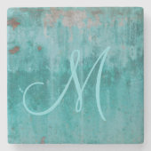 Turquoise Rust | Monogram Stenen Onderzetter (Voorkant)