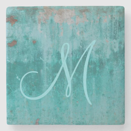 Turquoise Rust | Monogram Stenen Onderzetter (Voorkant)