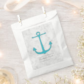 Turquoise Rustic Anchor Wedding Bedankzakje (Geknipt)