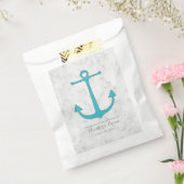 Turquoise Rustic Anchor Wedding Bedankzakje (Gezegeld)