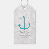 Turquoise Rustic Anchor Wedding Cadeaulabel (Voorkant)