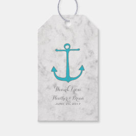 Turquoise Rustic Anchor Wedding Cadeaulabel