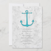 Turquoise Rustic Anchor Wedding Invite Kaart (Voorkant)
