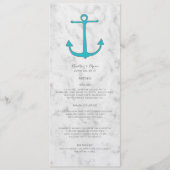 Turquoise Rustic Anchor Wedding Menu (Voorkant)