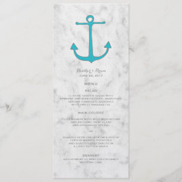 Turquoise Rustic Anchor Wedding Menu