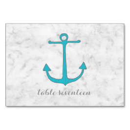 Turquoise Rustic Anchor Wedding Table Kaart