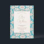 Turquoise Rustic Lace Yellow Wedding Invitations Kaart<br><div class="desc">blik van de rustige faux kant op de achtergrond van turquoise met een wit/crèmekleurig lijst rond mooi script en eenvoudige typografie. Pas aan zoals nodig. Als u de link "Verder aanpassen" wilt aanpassen, klikt u op de link "Verdere aanpassingen aanpassen" en gebruikt u het ontwerpgereedschap om wijzigingen aan te brengen....</div>