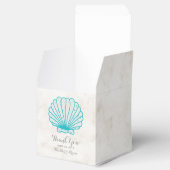Turquoise Rustic Seashell Wedding Bedankdoosjes (Geopend)